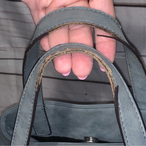 FREE PEOPLE LEATHER TEAL WOMEN BAG WITH ADJUSTABLE STRAP - Picture 8 of 16